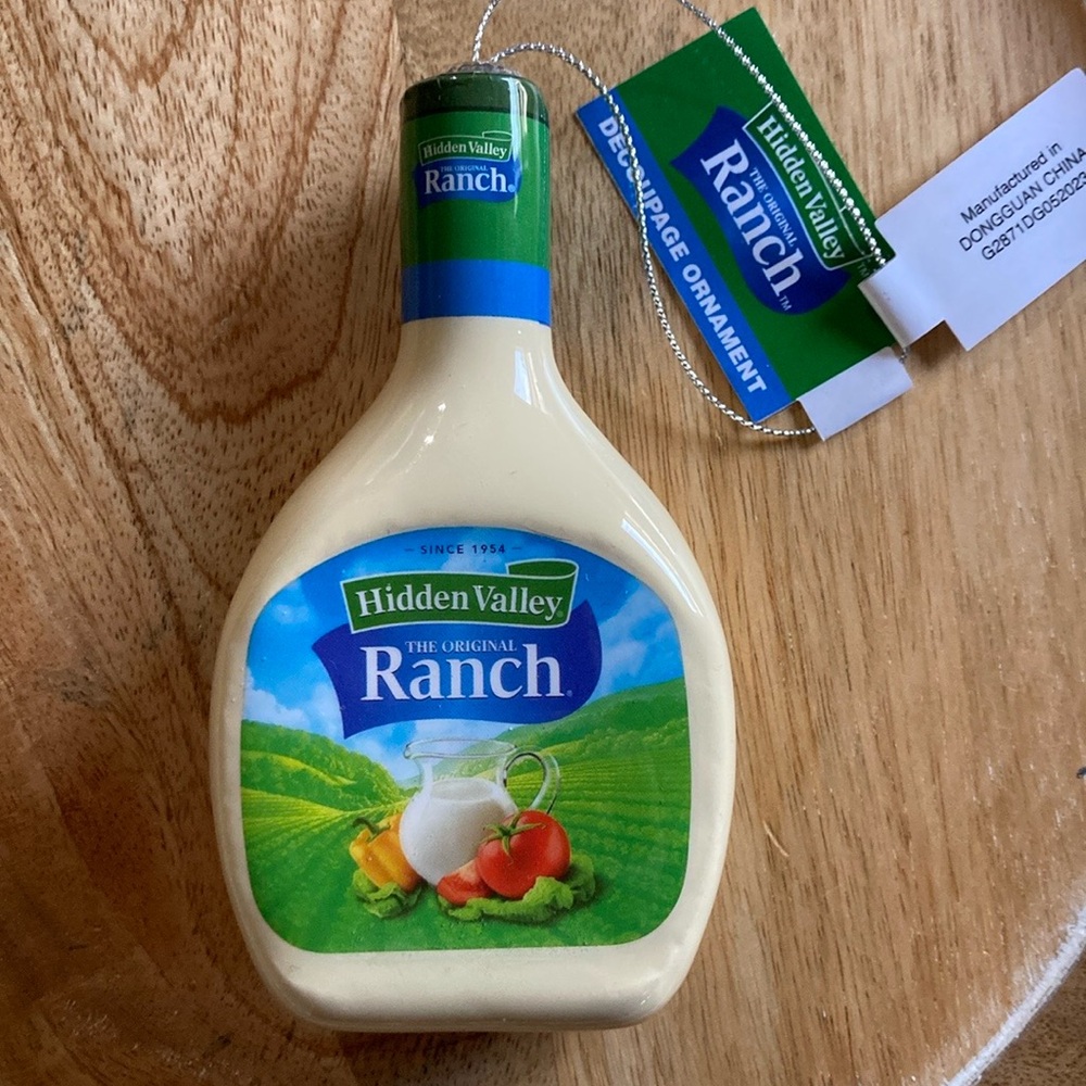 Hidden valley ranch salad dressing Christmas tree ornament NEW